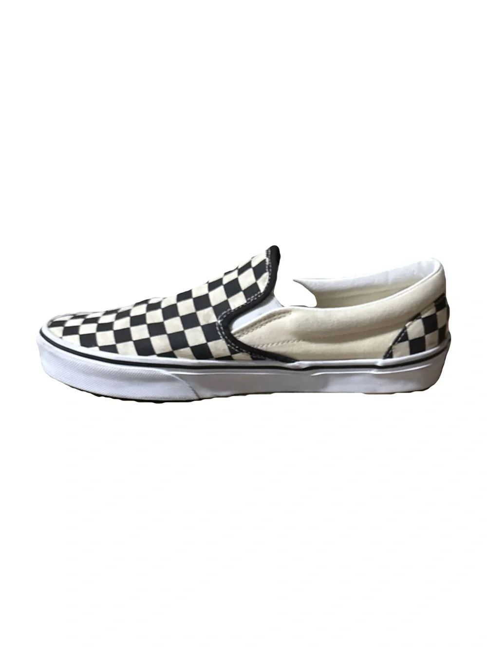Vans Canvas Slip-Ons Checkered Black & Cream 10